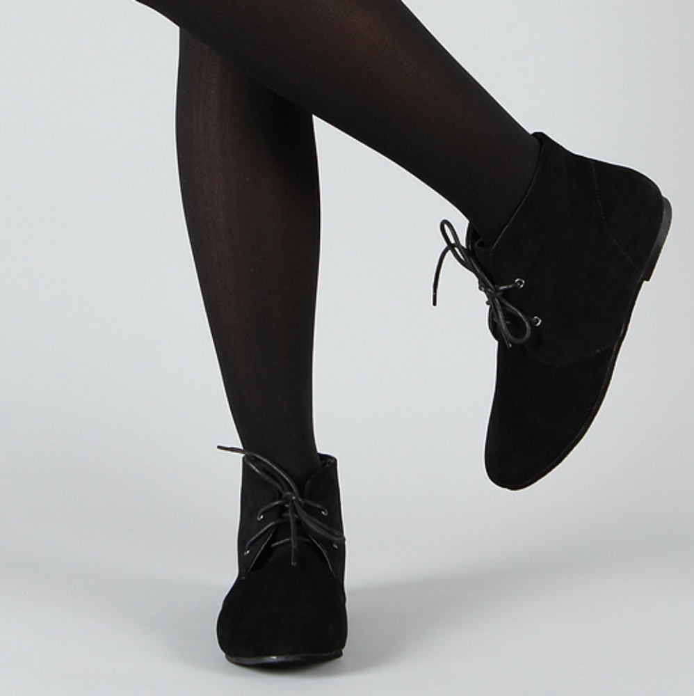 SANDY-61 Lace Up Flat Bootie